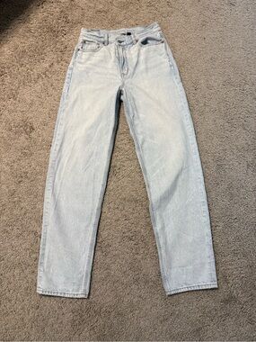 American Eagle Outfitters Light Wash High-Rise Baggy Straight Jeans 4